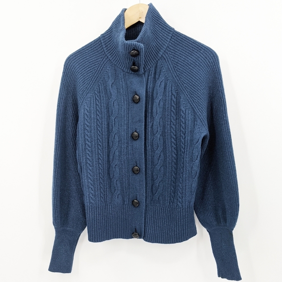 J Crew Balloon Sleeve Cable Knit 
